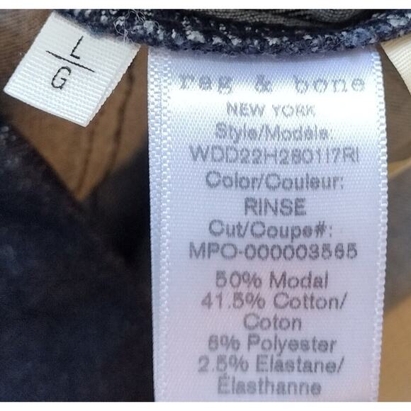 RAG & BONE Nina Women's Size Large Jeans High Rise Zip Up Hem Indigo Stretch - Picture 4 of 11